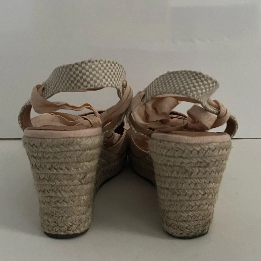 Linen Espadrille Wedge sandals - Picture 3 of 5